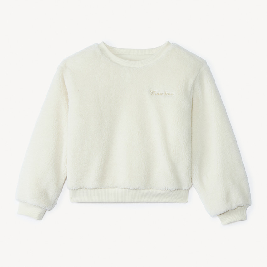 Sweat oversize en sherpa effet fourrure pour fille