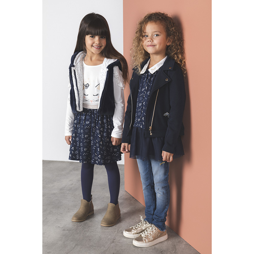 T-shirt manches longues volanté print chat 