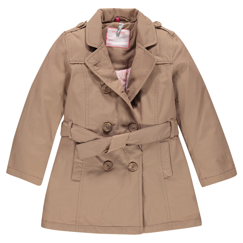 Trench camel en twill déperlant 