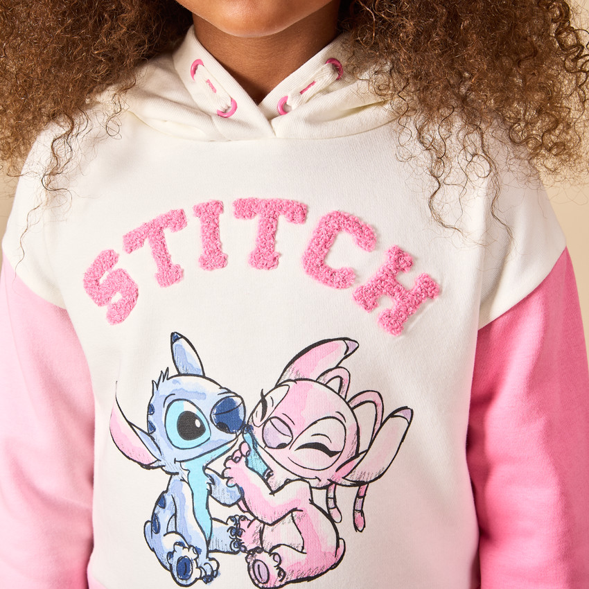 Robe en molleton effet colorblock avec print Stitch Disney pour fille 