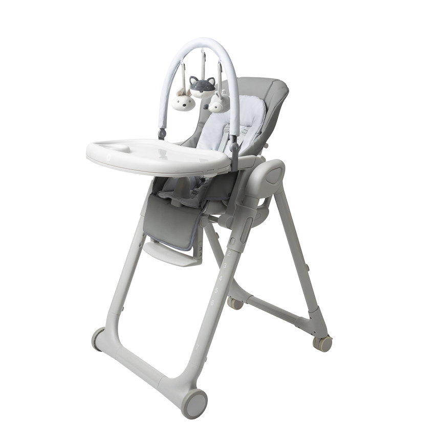 Chaise haute réglable multifonctions Harper gris 