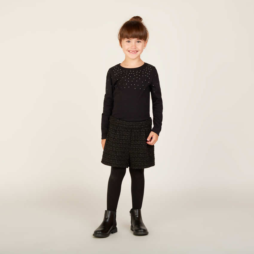 Short scintillant en maille fantaisie pour fille 