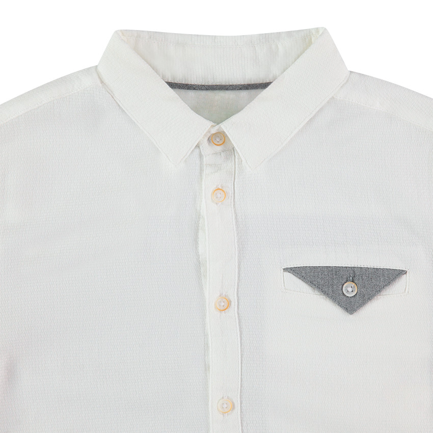 Junior - Chemise manches longues unie avec poche fantaisie 