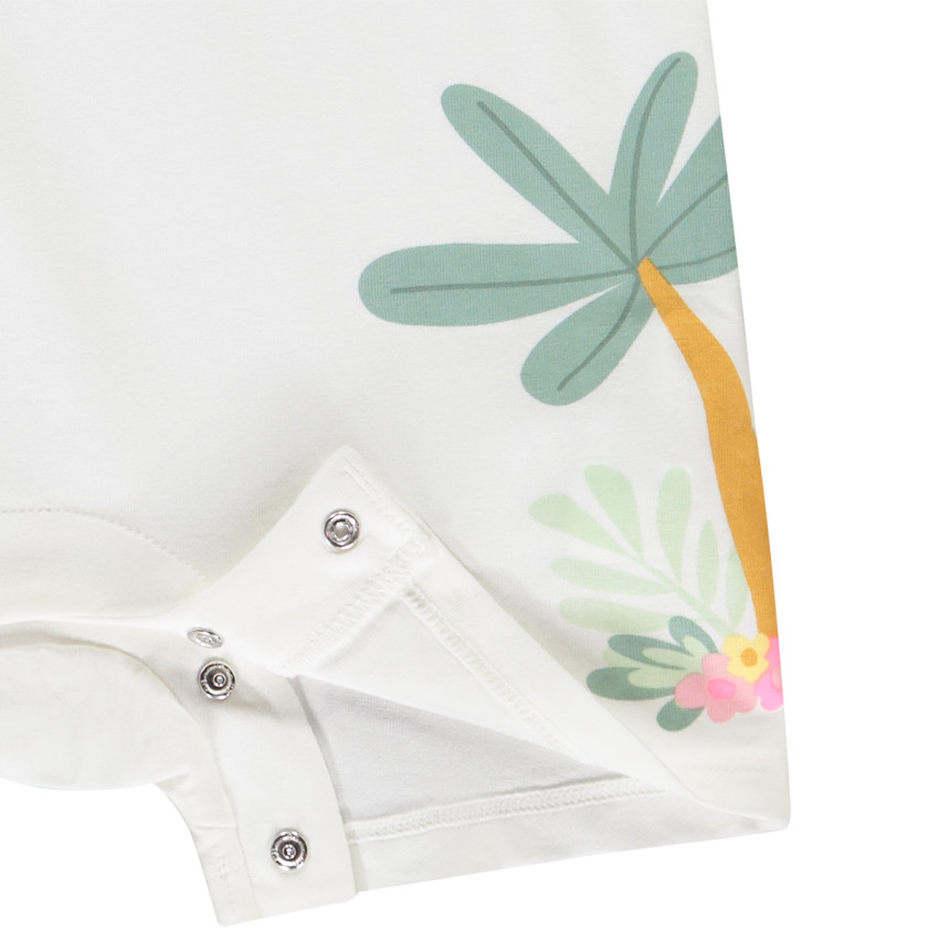 Combishort volantée motifs jungle pour bébé fille 
