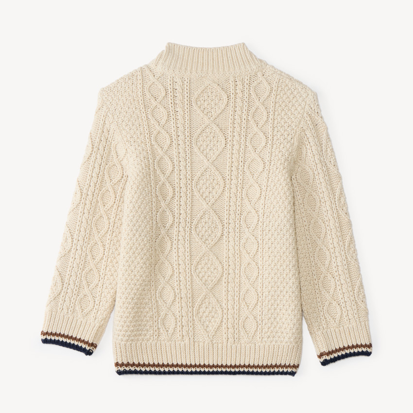 Pull en tricot torsadé col montant bébé garçon 