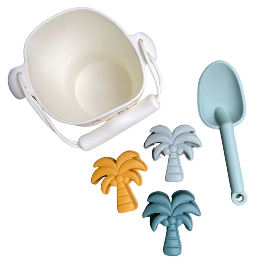 Set de plage seau + pelle + 3 moules - Jungle 