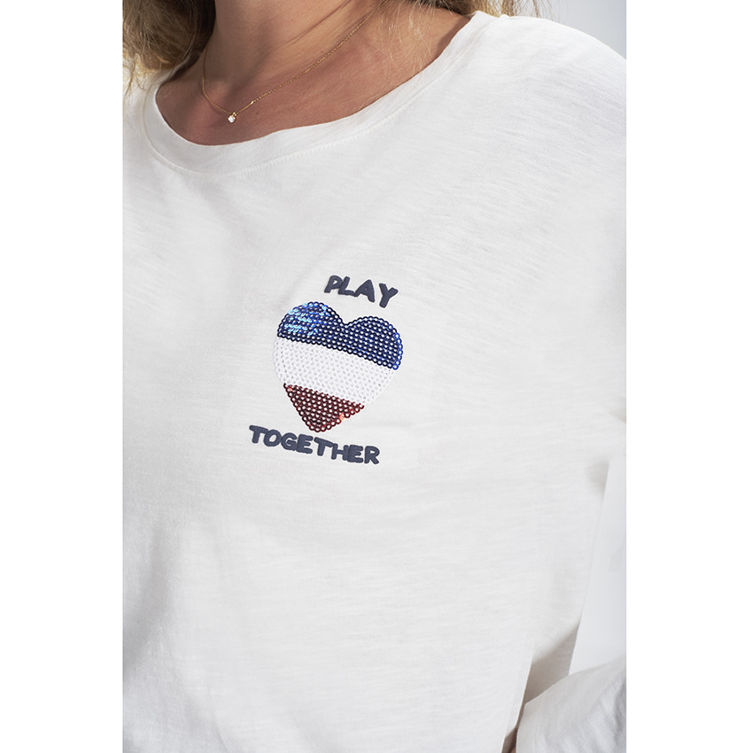 T-shirt adulte manches longues avec sequins  