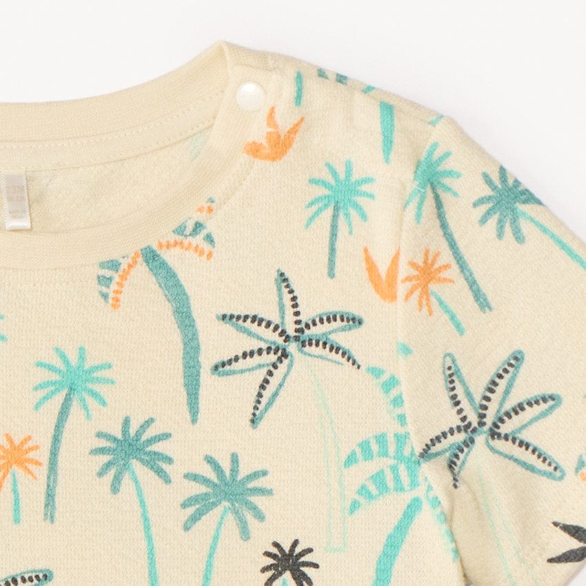 Ensemble 2 pièces t-shirt + bermuda en éponge imprimé fantaisie pour bébé garçon 