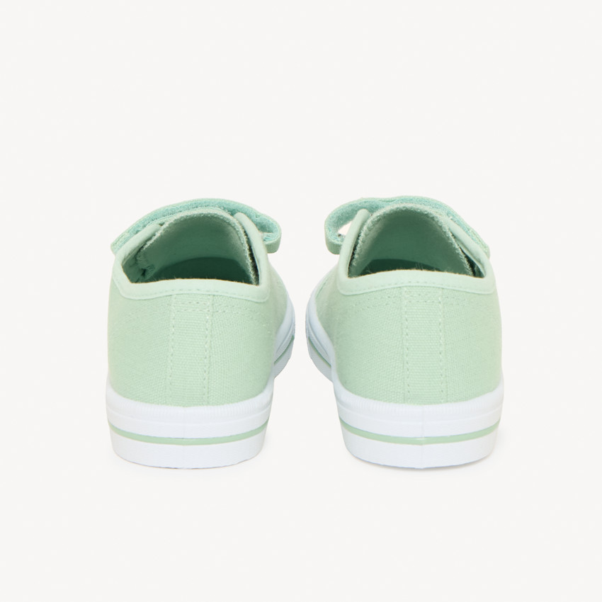 Baskets basses en toile avec lacets élastiques et velcro pour garçon 