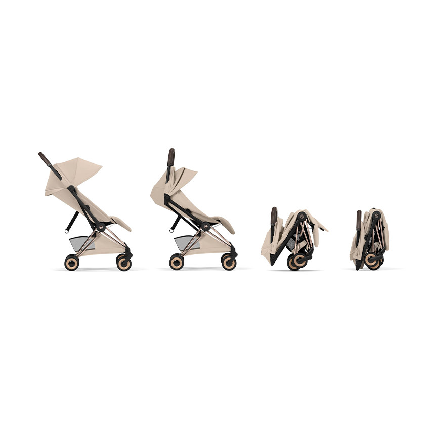 Poussette Coya Style châssis Rose Gold - Cozy Beige 