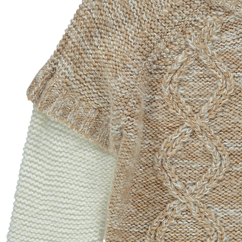 Gilet en tricot chiné effet double manche 