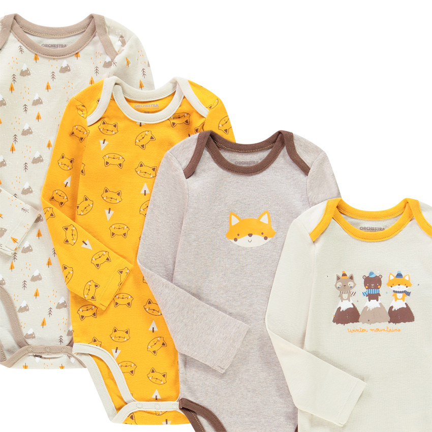 Lot de 7 bodies manches longues en coton pour bébé garçon 