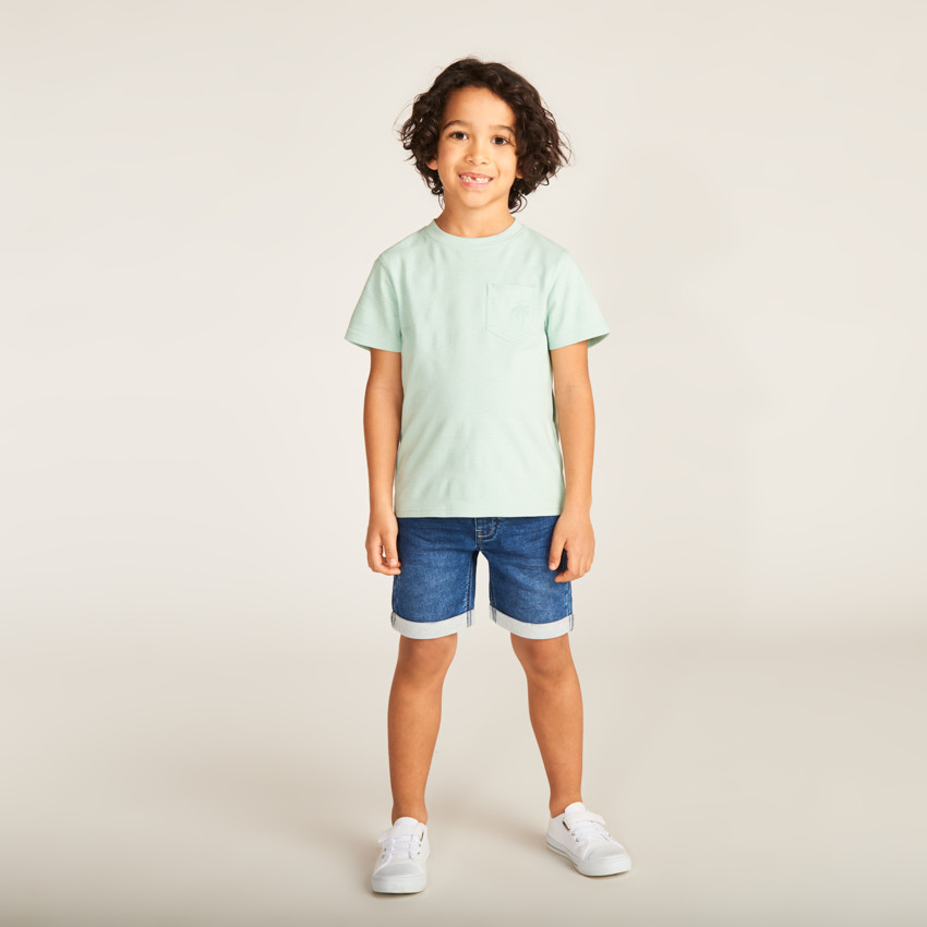 T-shirt manches courtes uni avec poche pour garçon