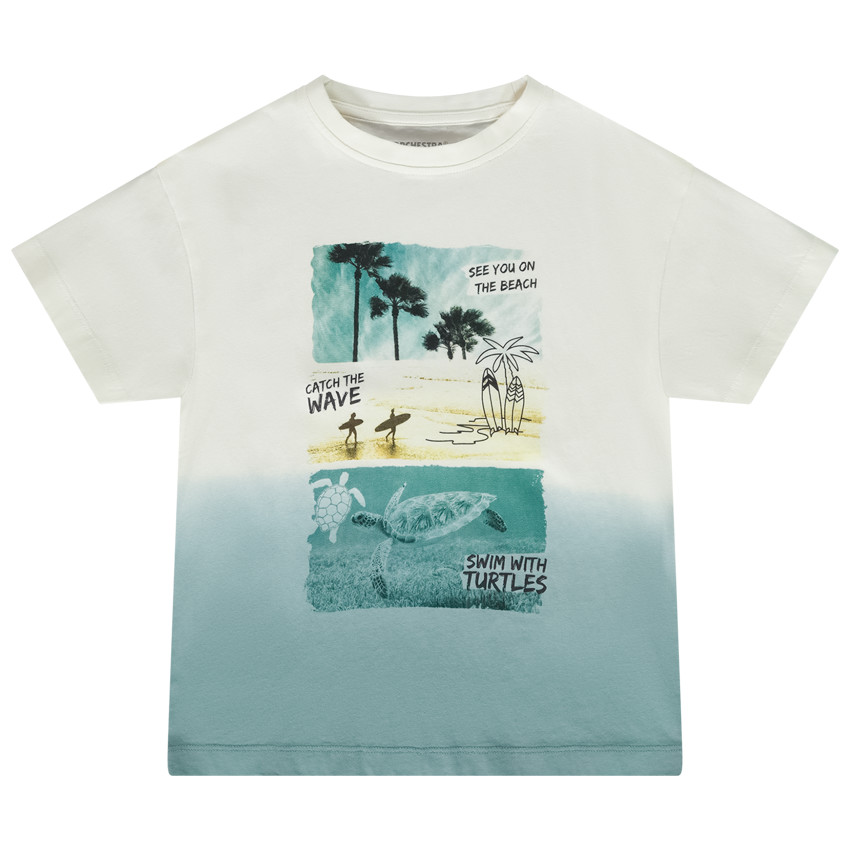 T-shirt manches courtes effet tie & dye en coton pour garçon
