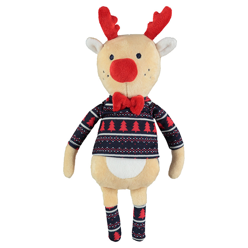 Peluche renne en velours avec tee-shirt imprimé esprit Noël 
