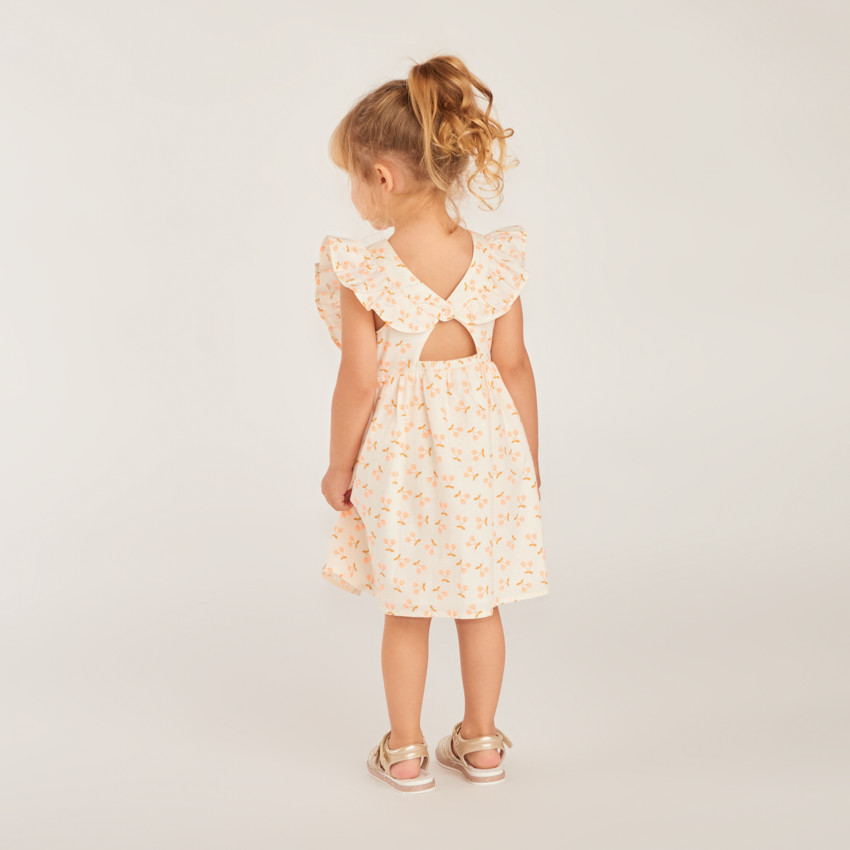 Robe manches courtes volantée à motifs cerises pour bébé fille 