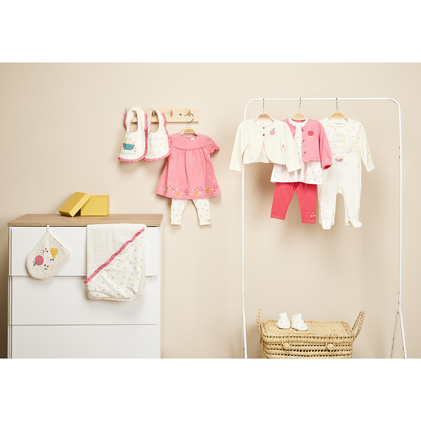 Lot de bavoirs à scratch motifs fruits pour bébé fille 