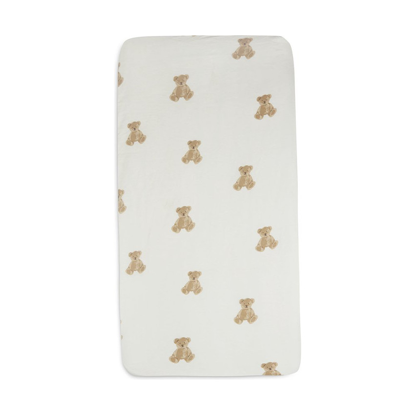 Drap housse en jersey 70x140cm / 75x150cm Teddy Bear - Ecru (Jollein) - Image 1