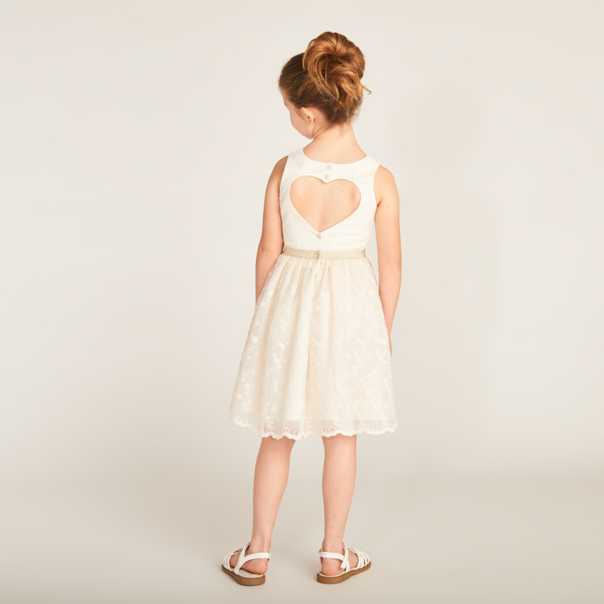 Robe effet 2-en-1 avec dos nu en forme de cœur pour fille 