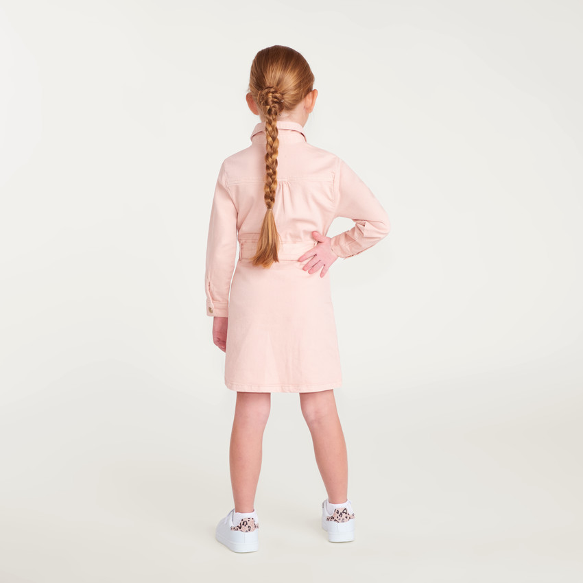 Robe denim manches longues colorée fille 