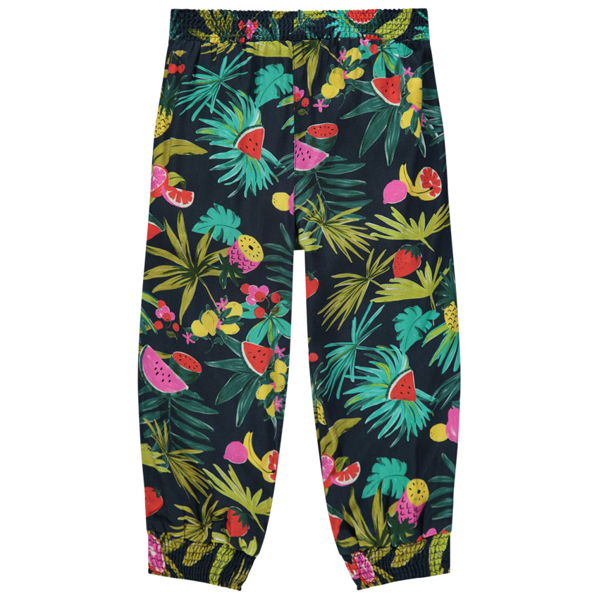 Pantacourt fluide à imprimé tropical et taille élastiqué 