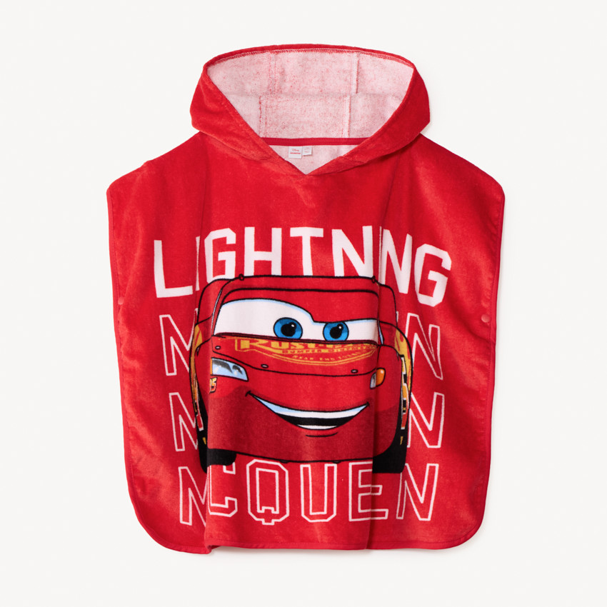 Cape de bain en éponge Flash McQueen Cars Disney pour garçon 
