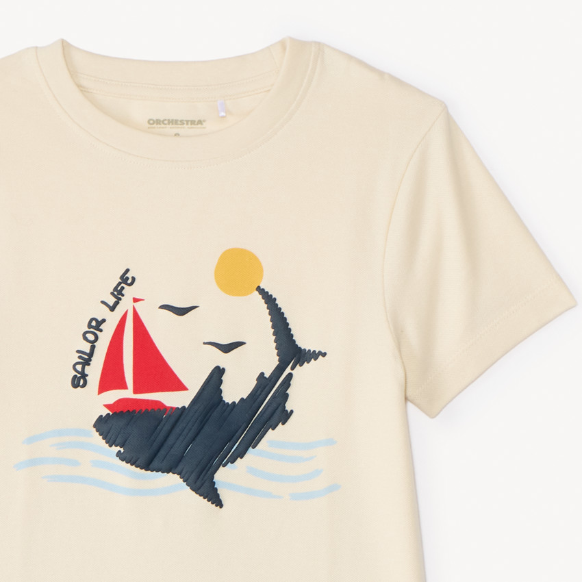 Ensemble t-shirt manches courtes + short fantaisie pour garçon 