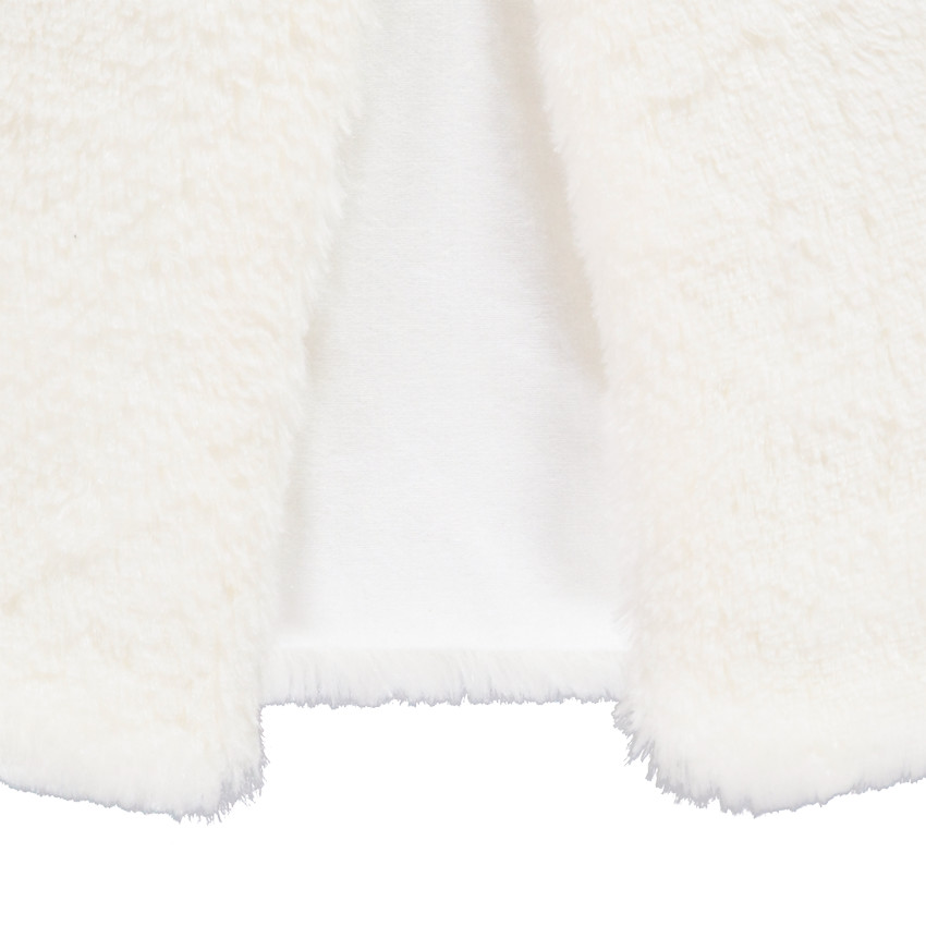 Ensemble 3 pièces tunique imprimé cerfs + gilet en sherpa + caleçon uni pour bébé fille 