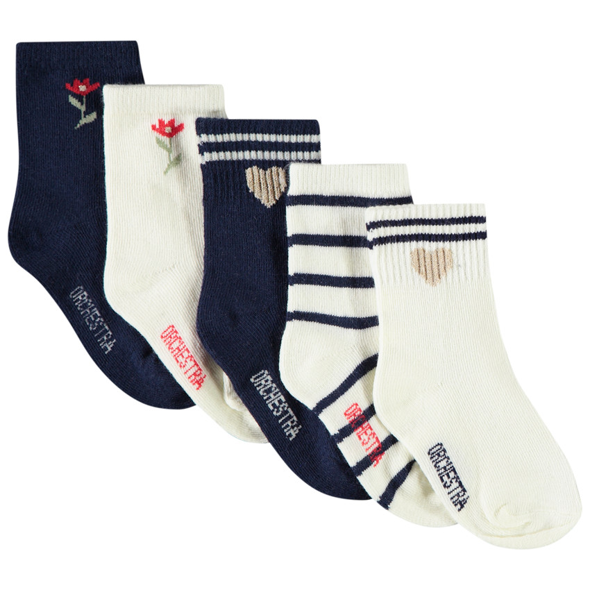 Lot de 5 paires de chaussettes fantaisie pour bébé fille