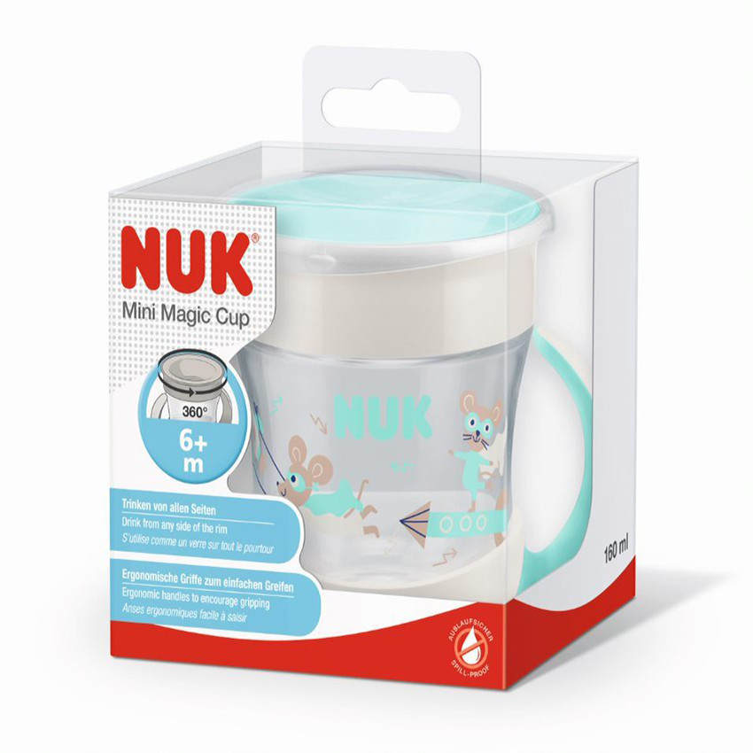 Tasse Mini Magic Cup 360° avec poignées 6 mois + - Bleu (Nuk) - Image 1
