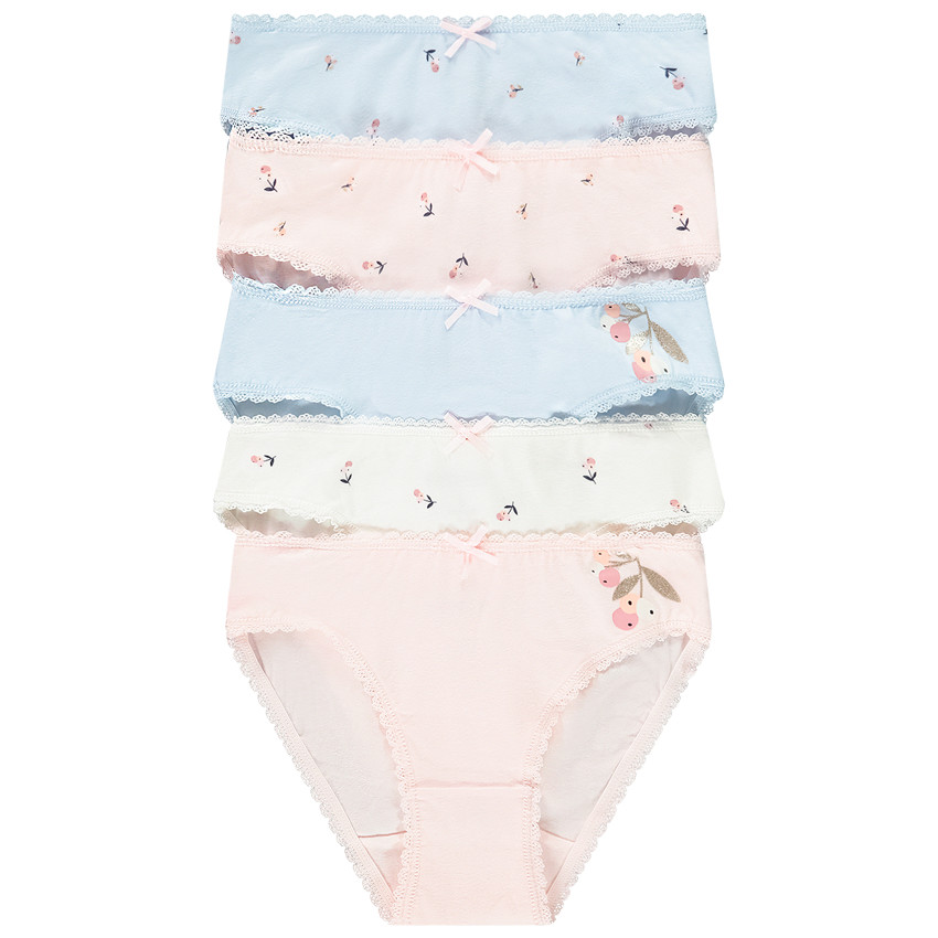 Lot de 5 culottes motifs myrtilles pour fille 