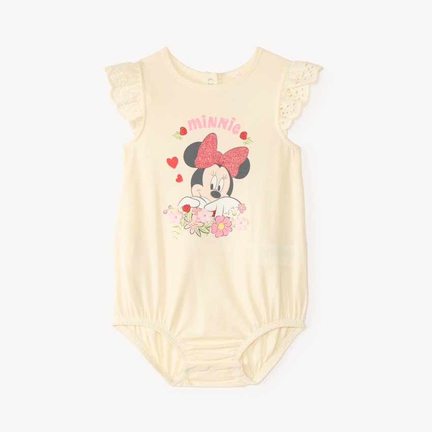 Barboteuse à broderie anglaise Minnie Disney pour bébé fille