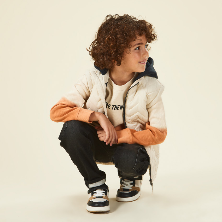 Doudoune sans manches matelassée à capuche pour garçon 