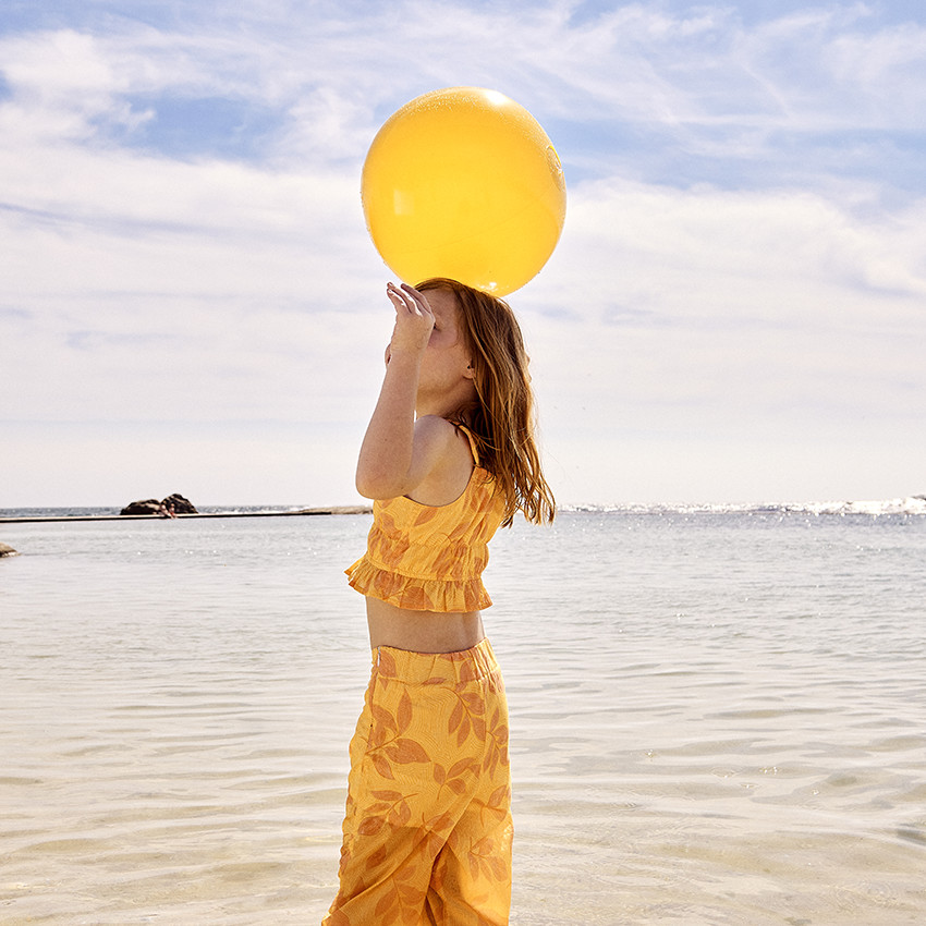 Ensemble 2 pièces total look imprimé végétal pour fille 