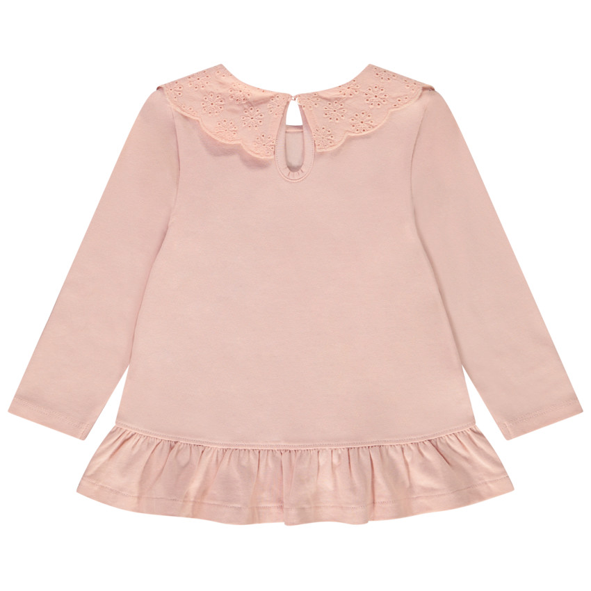 T-shirt manches longues avec broderie anglaise pour bébé fille 