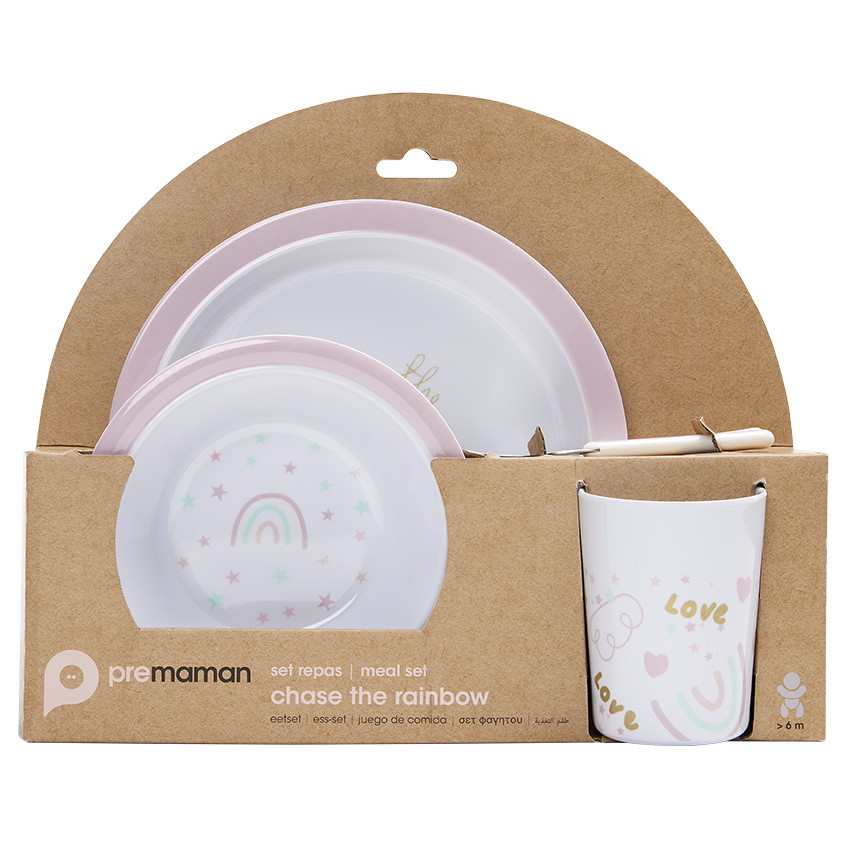 Coffret repas 5 pièces en mélamine The Rainbow 