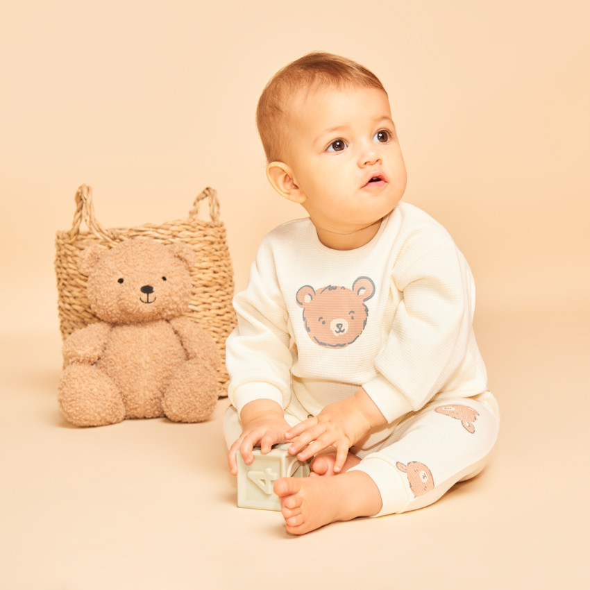 Ensemble jogging ourson en nid d'abeille pour bébé