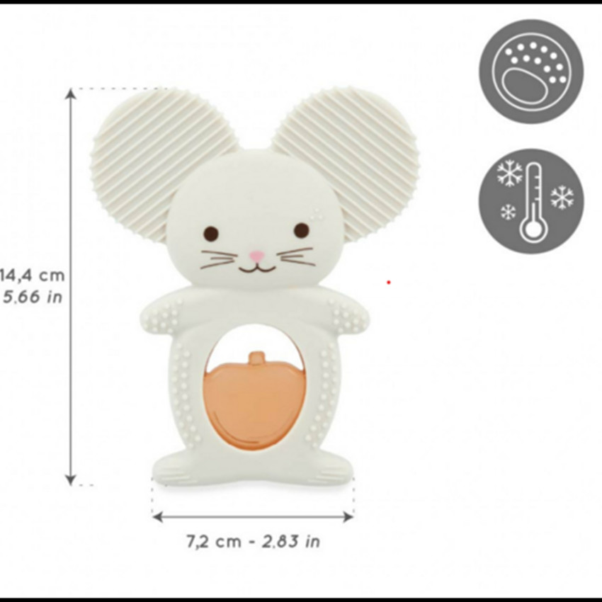 Duo anneau dentition et réfrigérant Souris Blanc 