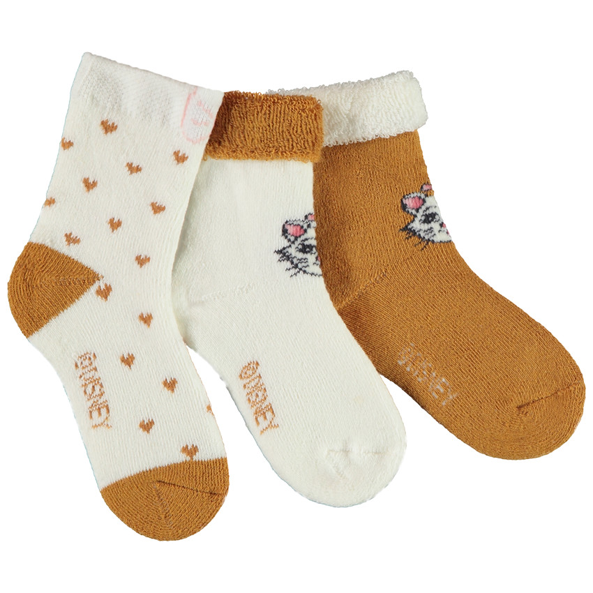 Lot de 3 paires de chaussettes bouclette Marie Les Aristochats Disney pour bébé fille 
