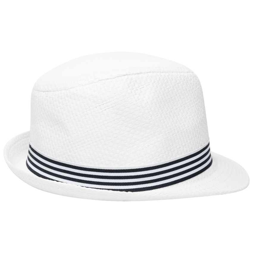 Borsalino effet paille tressée à galon rayé 