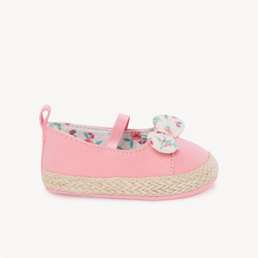 Babies à nœud fleuri et corde tressée pour bébé fille 