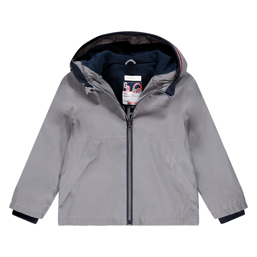 Coupe-vent à capuche doublé micropolaire pour enfant garçon 