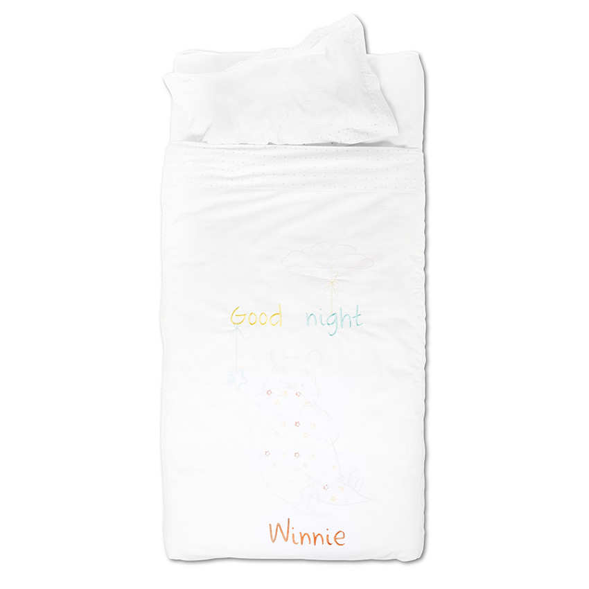 Parure housse de couette + taie d'oreiller Disney Winnie - 140 x 100 cm 