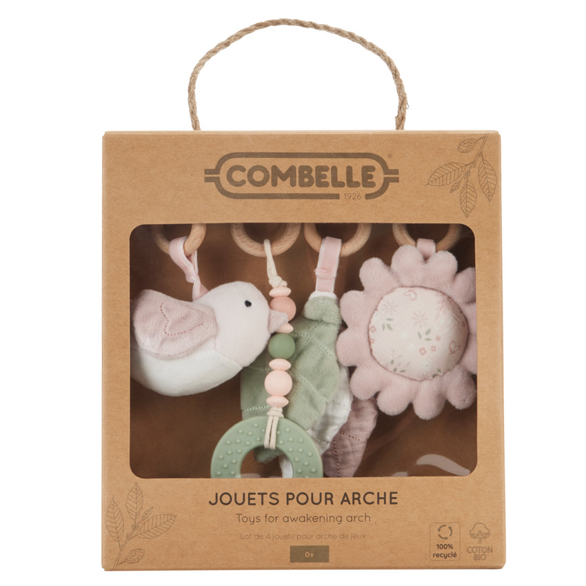 Set de 4 jouets pour arche Promenade Bucolique rose - Rose (Combelle) - Image 5