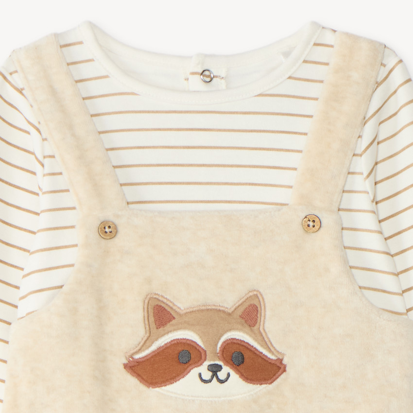 Dors-bien bébé garçon en velours style salopette 