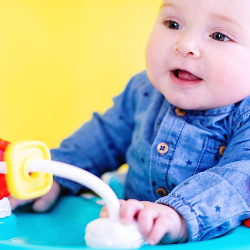 Trotteur pliable Giggling Safari bleu/vert 