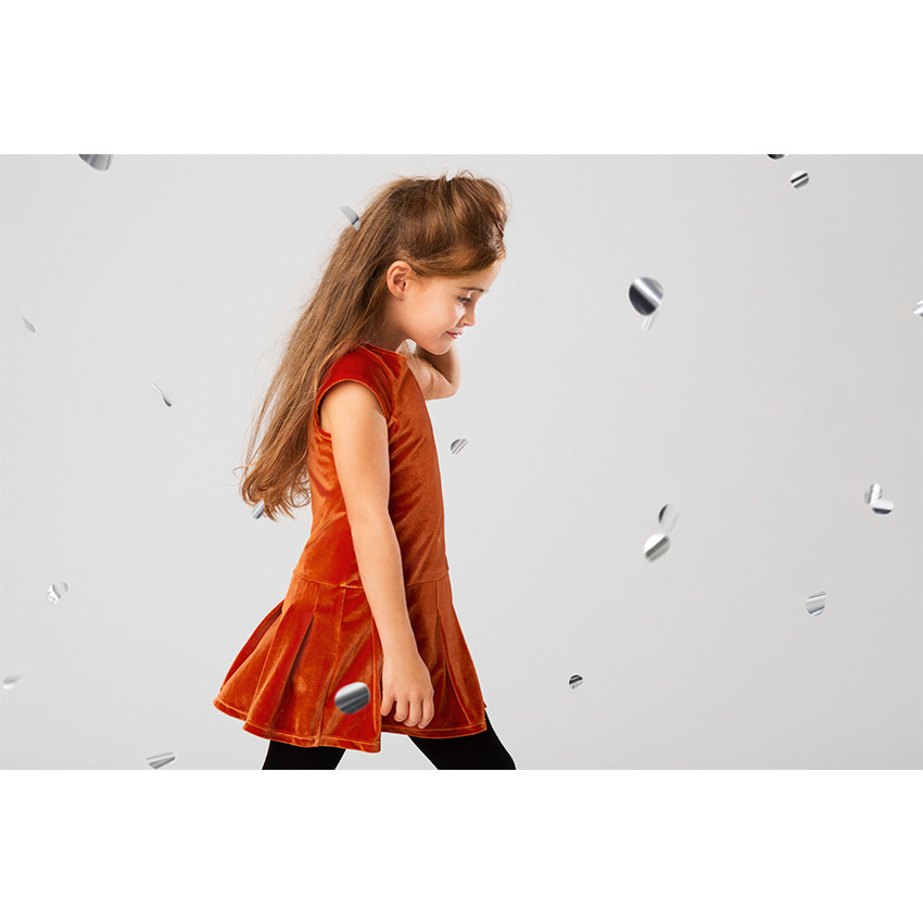 Robe unie en panne de velours  