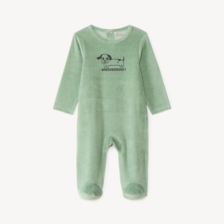 Dors-bien bébé garçon en velours print mignon