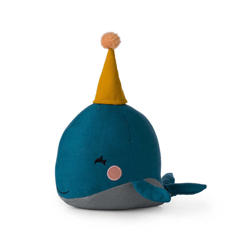 Peluche baleine avec boîte cadeau - Bleu