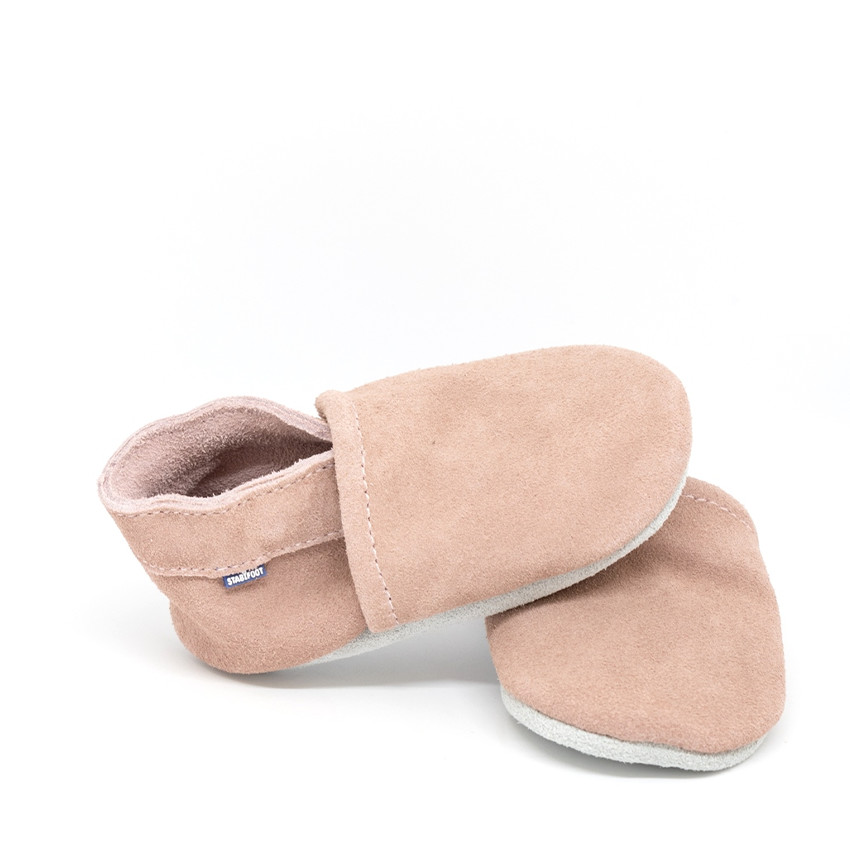 Chaussons souples 0-3M en suède Babysoft antique 